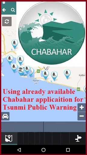 Using already available Chabahar application for Tsunami Public Warning